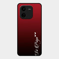 Customize Name Gradient Glass Case Cover Red Wine For Iqoo Z9X 5G