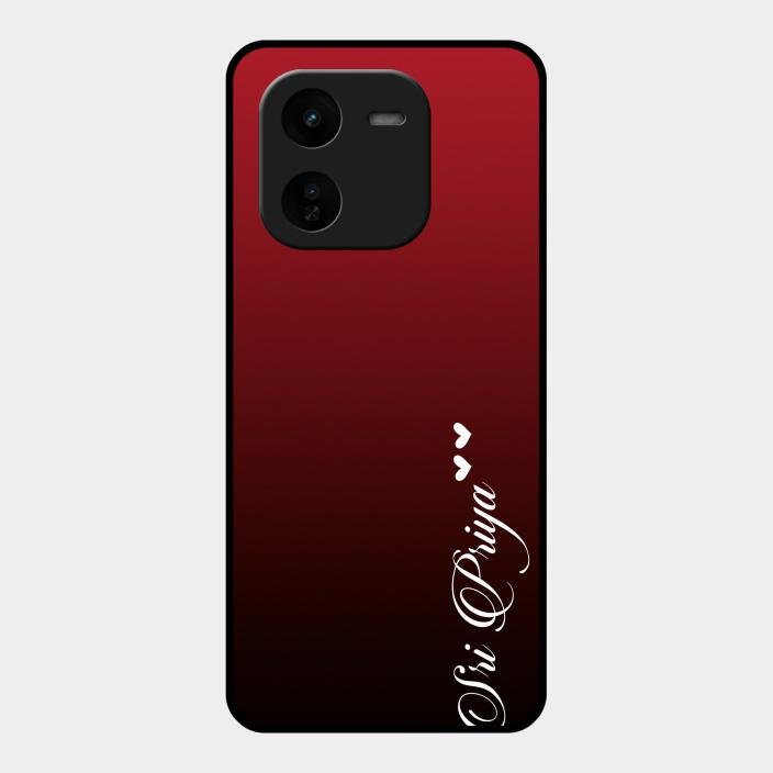 Customize Name Gradient Glass Case Cover Red Wine For Iqoo Z9X 5G