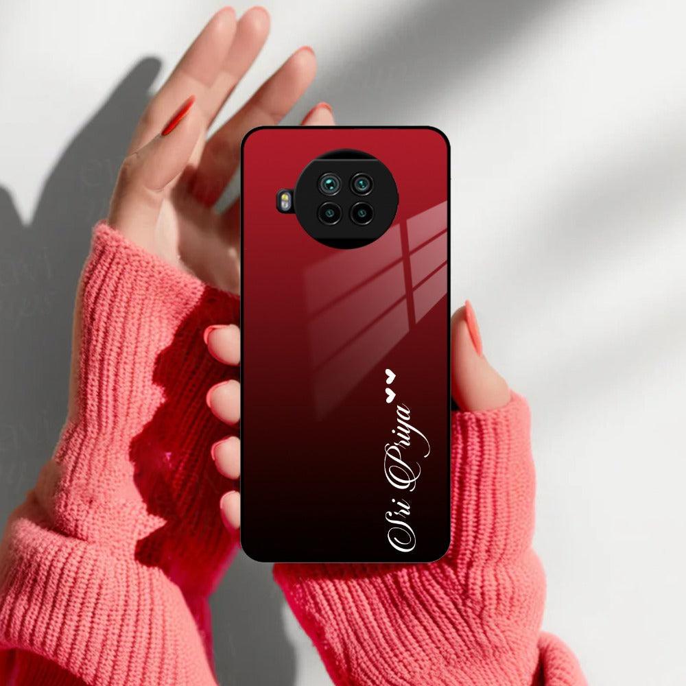 Customize Name Gradient Glass Case Cover Red Wine For Redmi/Xiaomi