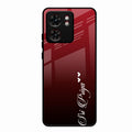 Customize Name Gradient Glass Case Cover Red Wine For Motorola Edge 40