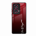 Customize Name Gradient Glass Case Cover Red Wine For Motorola Edge 50 Fusion 5G