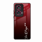 Customize Name Gradient Glass Case Cover Red Wine For Motorola Edge 50 Fusion 5G