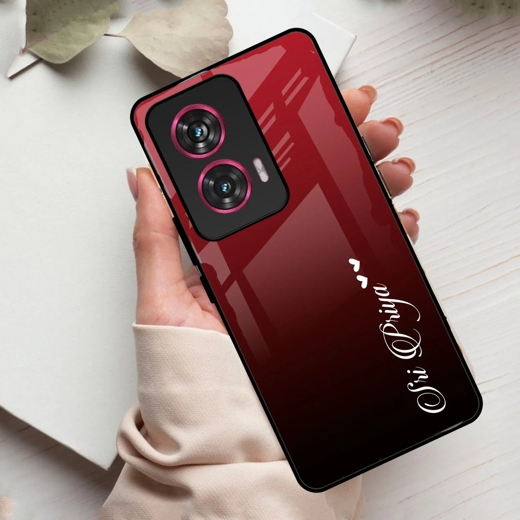 Customize Name Gradient Glass Case Cover Red Wine For Motorola - ShopOnCliQ