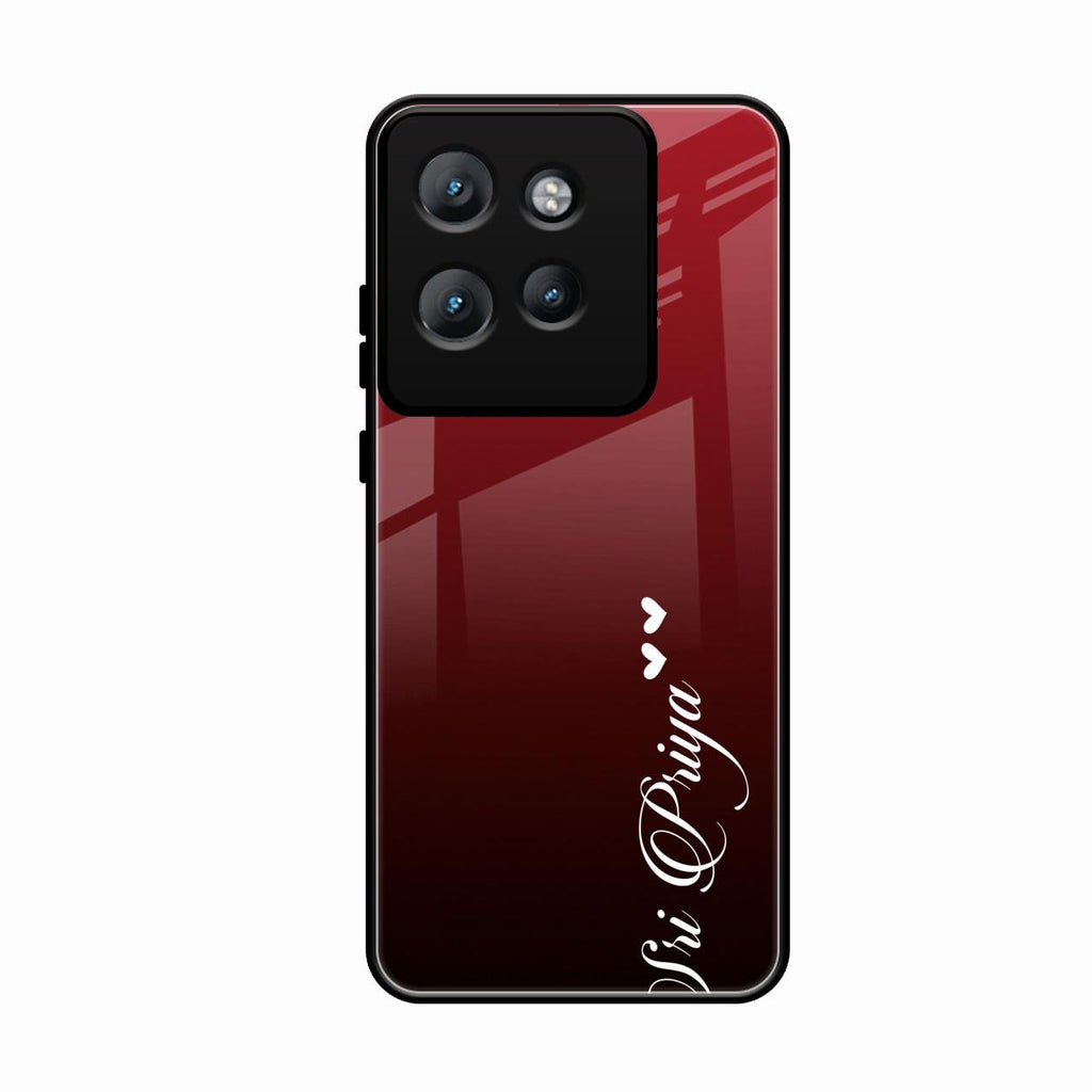 Customize Name Gradient Glass Case Cover Red Wine For Motorola Edge 50 Neo