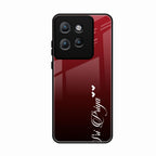 Customize Name Gradient Glass Case Cover Red Wine For Motorola Edge 50 Neo