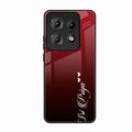 Customize Name Gradient Glass Case Cover Red Wine For Motorola Edge 50 Pro