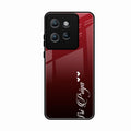 Customize Name Gradient Glass Case Cover Red Wine For Motorola Edge 50