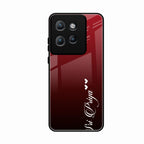 Customize Name Gradient Glass Case Cover Red Wine For Motorola Edge 50