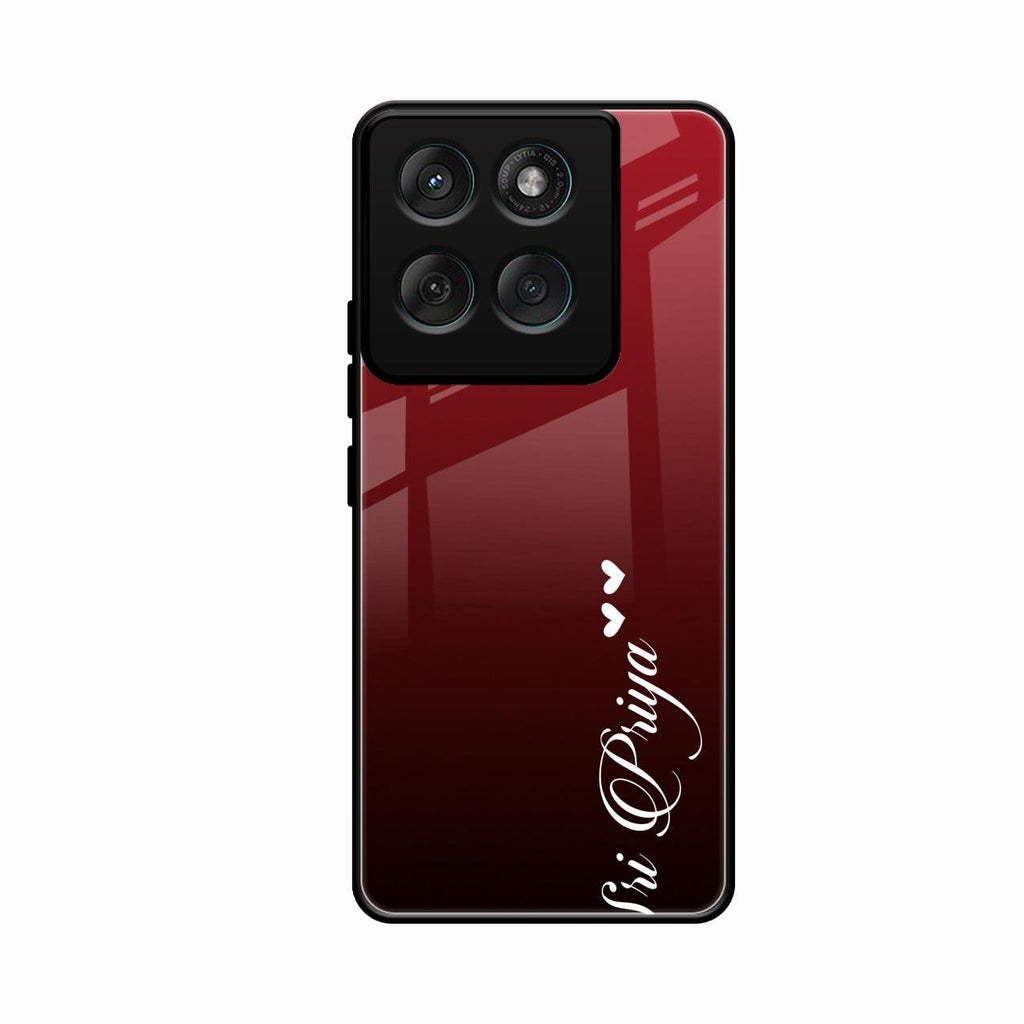 Customize Name Gradient Glass Case Cover Red Wine For Motorola Edge 60 Fusion 5G