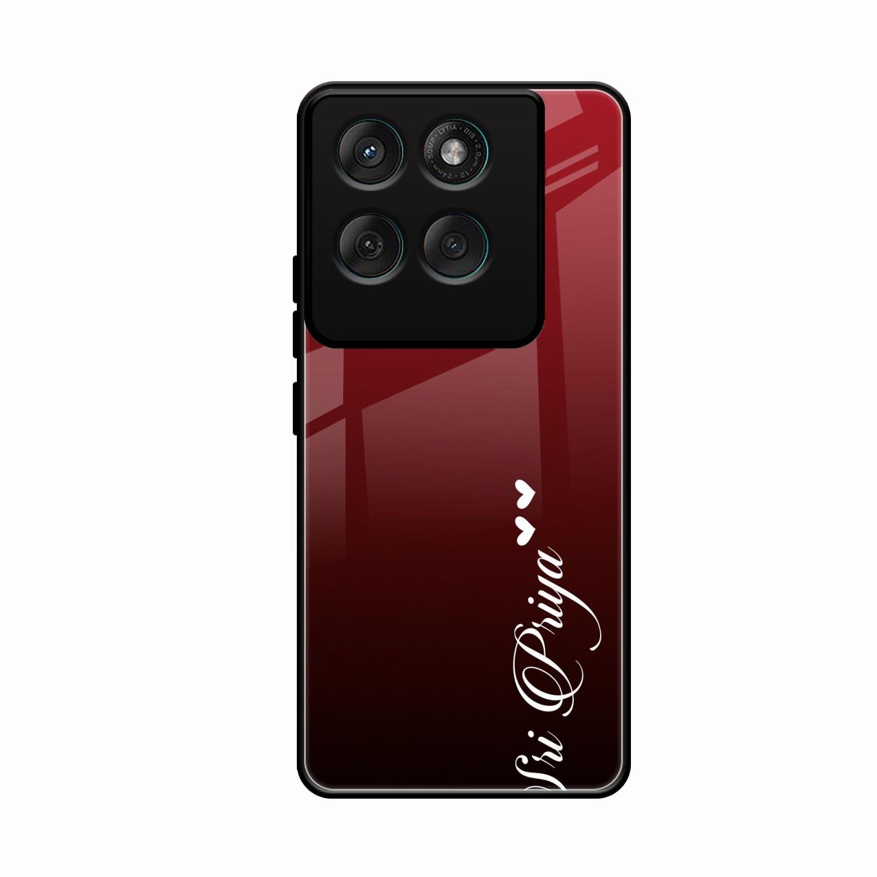Customize Name Gradient Glass Case Cover Red Wine For Motorola Edge 60 Pro 5G