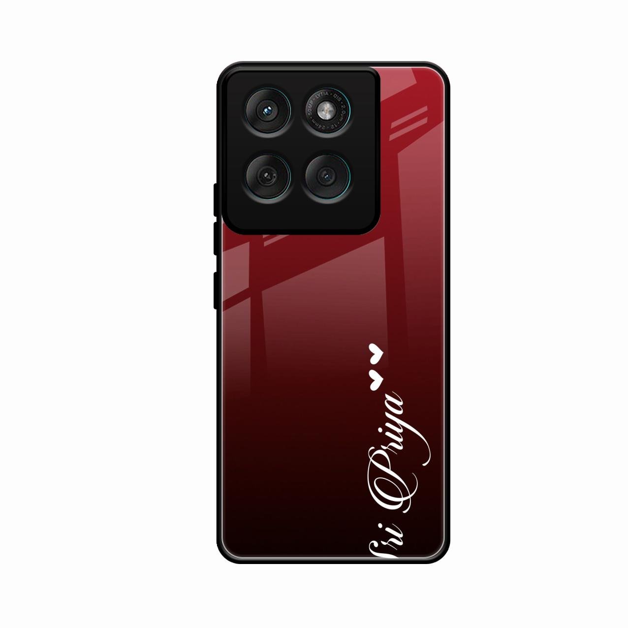 Customize Name Gradient Glass Case Cover Red Wine For Motorola Edge 70 5G