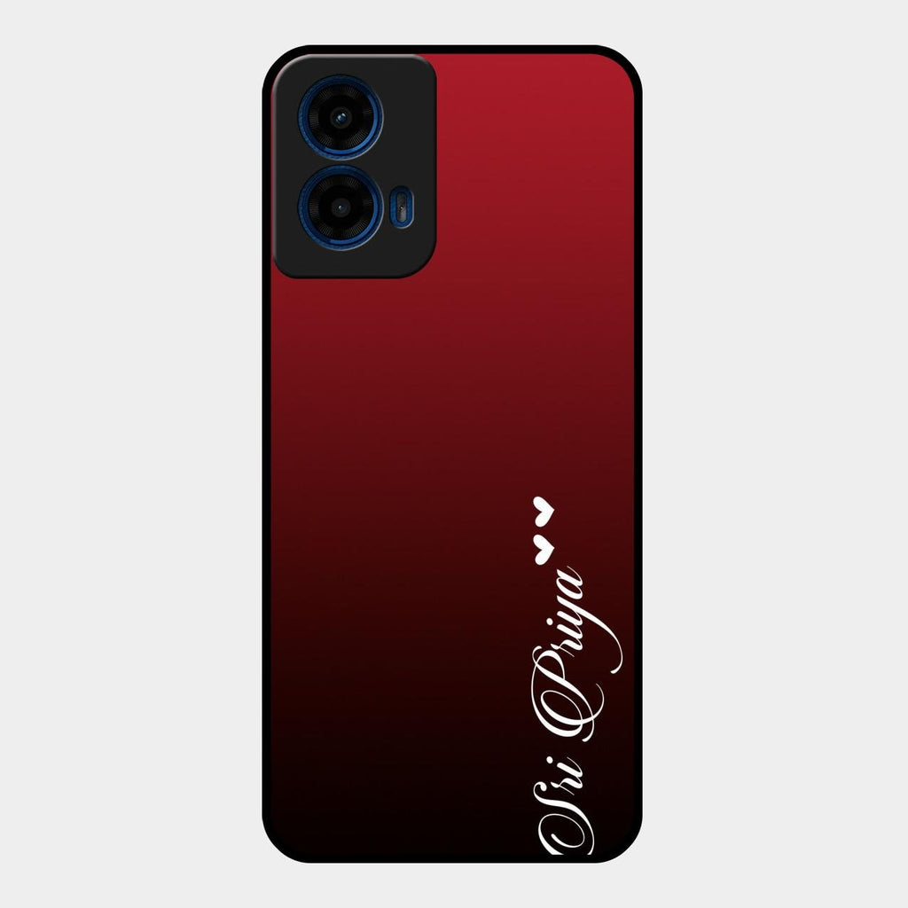 Customize Name Gradient Glass Case Cover Red Wine For Motorola G45 5G