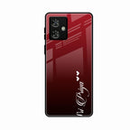 Customize Name Gradient Glass Case Cover Red Wine For Motorola G64 5G