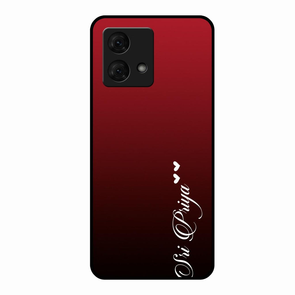 Customize Name Gradient Glass Case Cover Red Wine For Motorola g84 5G