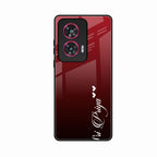 Customize Name Gradient Glass Case Cover Red Wine For Motorola G96 5G