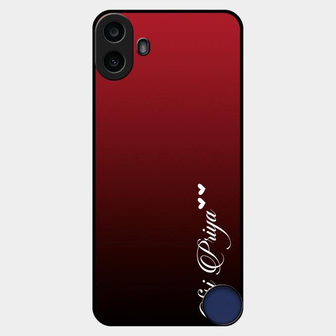 Customize Name Gradient Glass Case Cover Red Wine For Nothing Cmf Phone 1