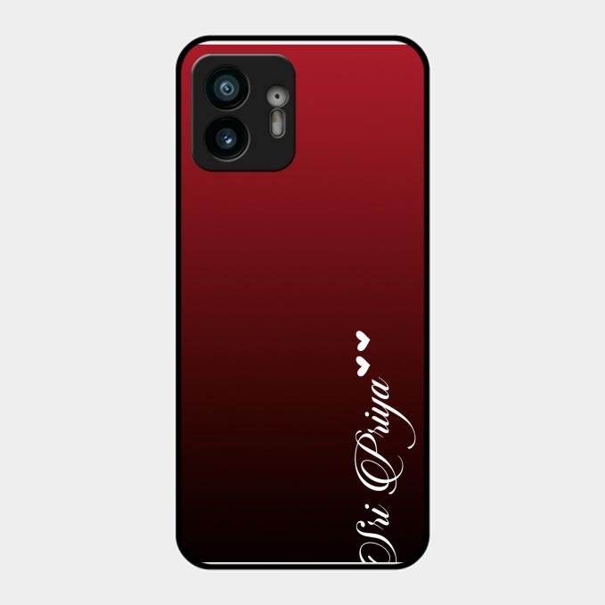 Customize Name Gradient Glass Case Cover Red Wine For Nothing Phone 2