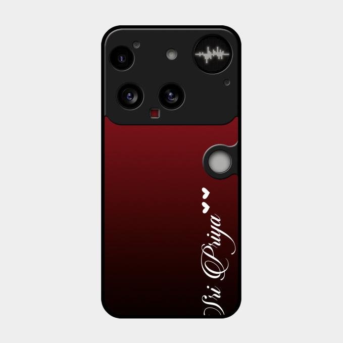 Customize Name Gradient Glass Case Cover Red Wine For Nothing Phone 3 5G