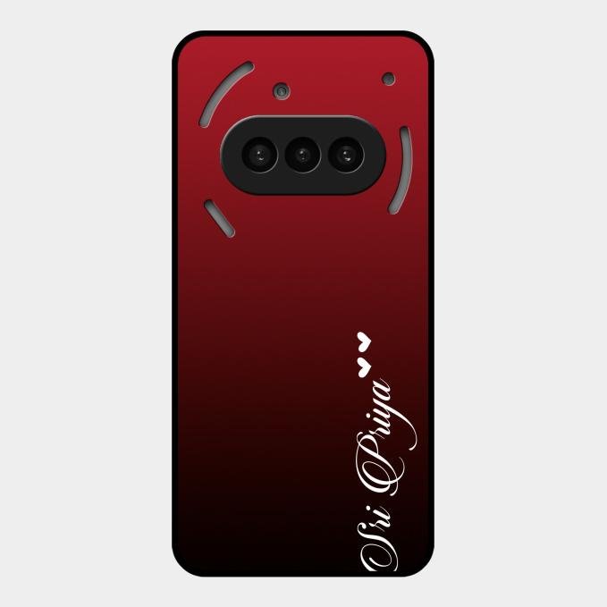 Customize Name Gradient Glass Case Cover Red Wine For Nothing Phone 3A 5G
