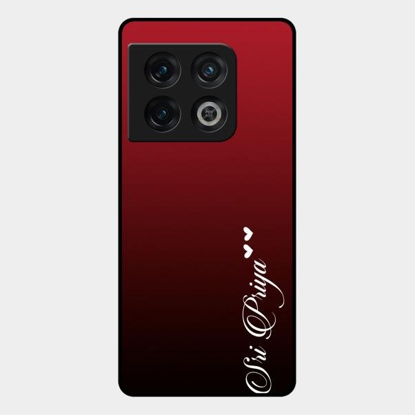 Customize Name Gradient Glass Case Cover Red Wine For Oneplus 10 Pro 5G