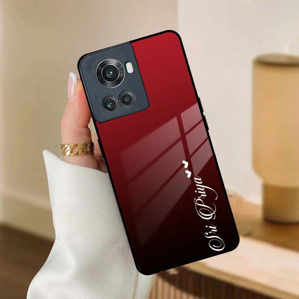 Customize Name Gradient Glass Case Cover Red Wine For Oneplus - ShopOnCliQ