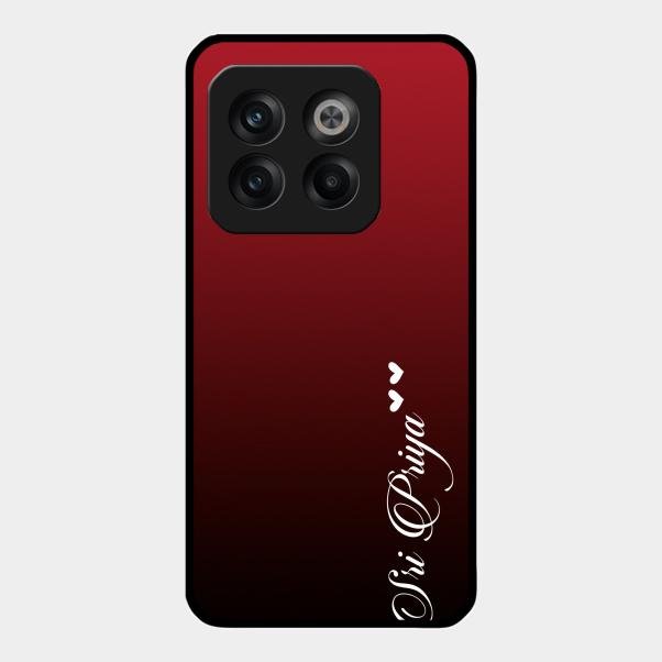 Customize Name Gradient Glass Case Cover Red Wine For Oneplus 10T 5G