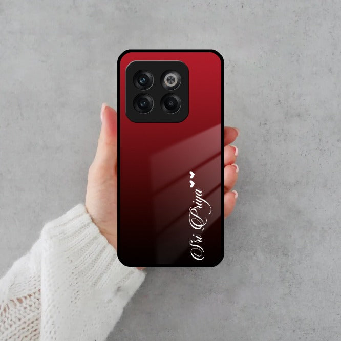Customize Name Gradient Glass Case Cover Red Wine For Oneplus