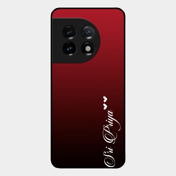 Customize Name Gradient Glass Case Cover Red Wine For Oneplus 11 5G