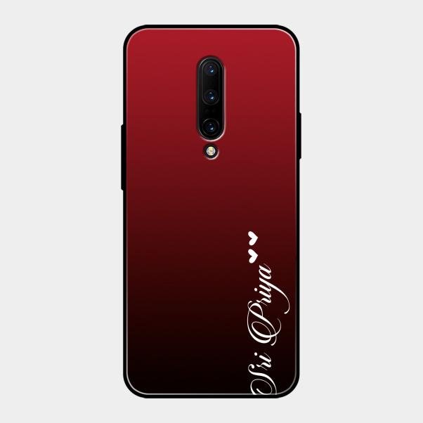 Customize Name Gradient Glass Case Cover Red Wine For Oneplus 7 Pro