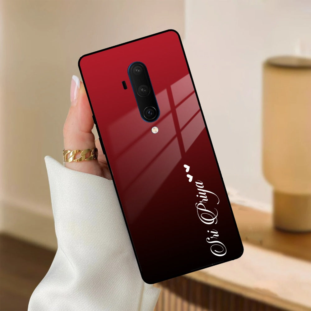 Customize Name Gradient Glass Case Cover Red Wine For Oneplus