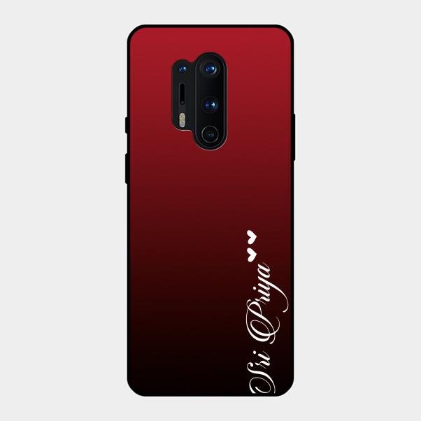 Customize Name Gradient Glass Case Cover Red Wine For Oneplus 8 Pro