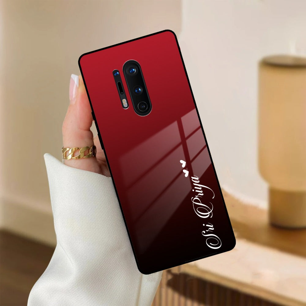 Customize Name Gradient Glass Case Cover Red Wine For Oneplus