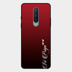 Customize Name Gradient Glass Case Cover Red Wine For Oneplus 8