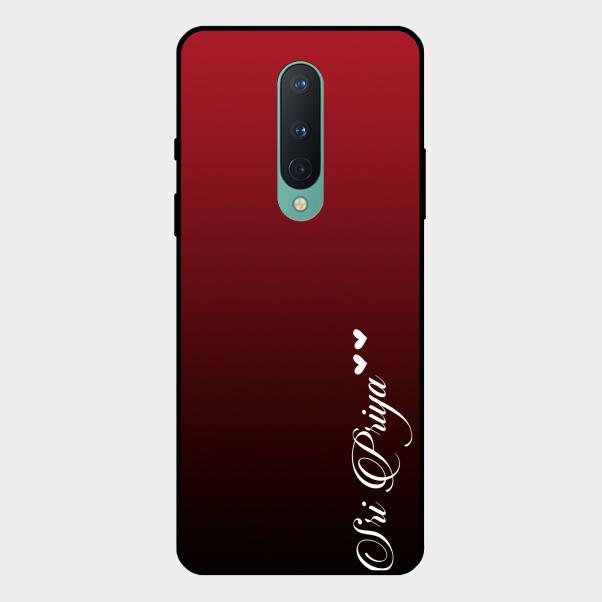 Customize Name Gradient Glass Case Cover Red Wine For Oneplus 8