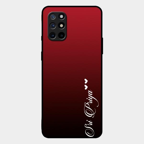 Customize Name Gradient Glass Case Cover Red Wine For Oneplus 8T