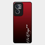 Customize Name Gradient Glass Case Cover Red Wine For Oneplus Nord Ce 2 5G