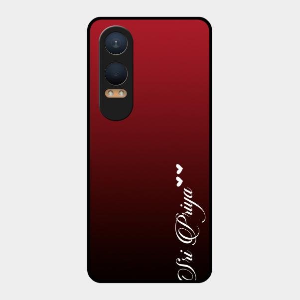 Customize Name Gradient Glass Case Cover Red Wine For Oneplus Nord Ce 4 Lite 5G