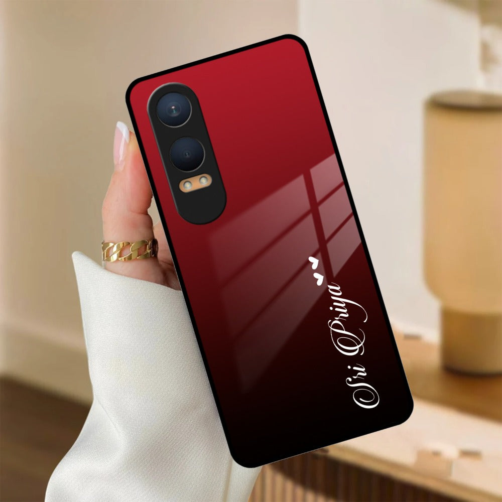 Customize Name Gradient Glass Case Cover Red Wine For Oneplus