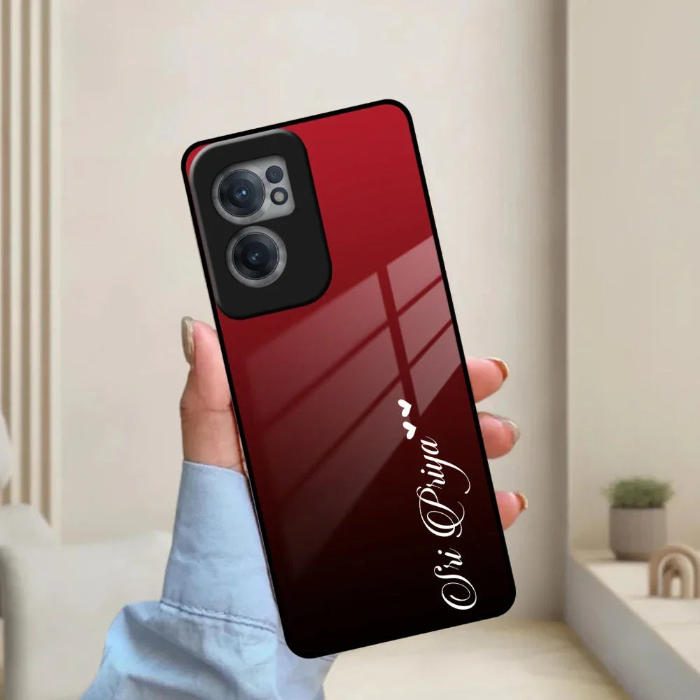 Customize Name Gradient Glass Case Cover Red Wine For Oneplus - ShopOnCliQ