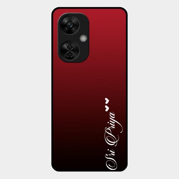 Customize Name Gradient Glass Case Cover Red Wine For Oneplus Nord Ce5 5G