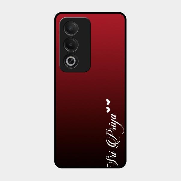 Customize Name Gradient Glass Case Cover Red Wine For Oppo A3 Pro 5G