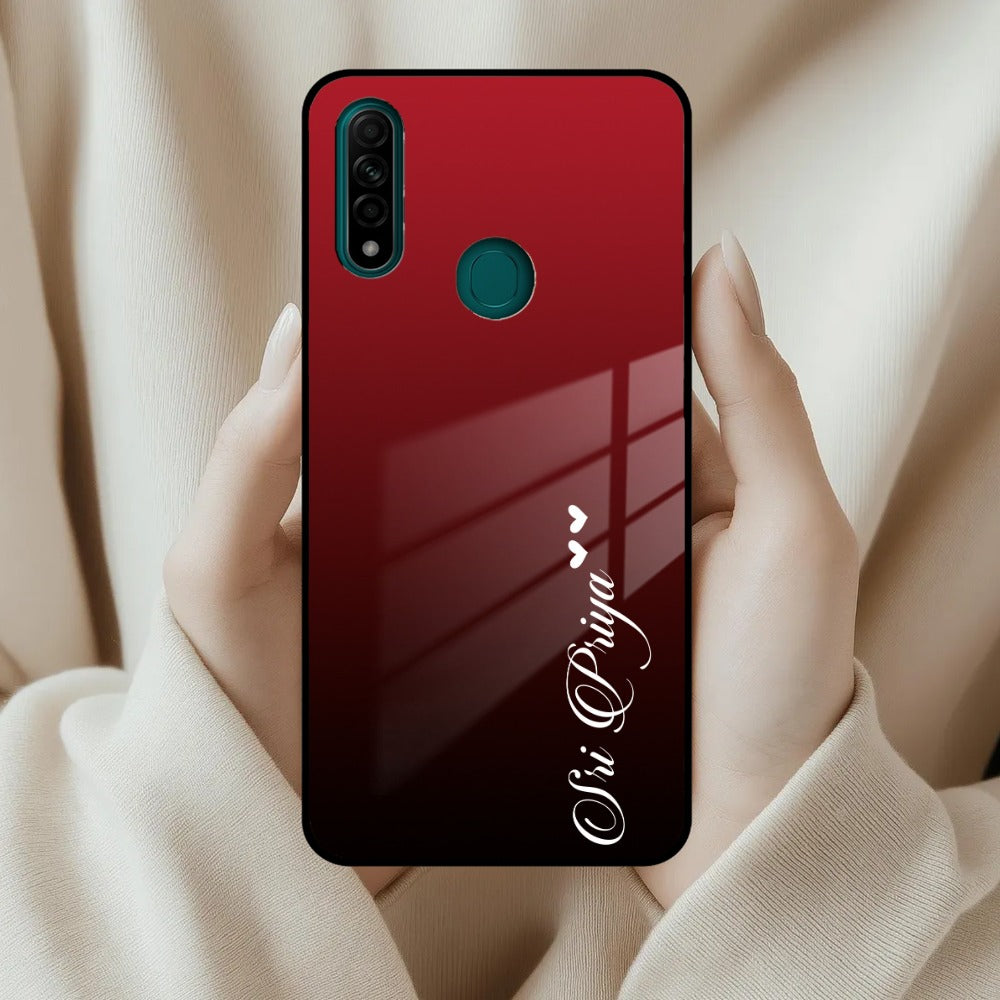 Customize Name Gradient Glass Case Cover Red Wine For Oppo