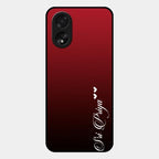Customize Name Gradient Glass Case Cover Red Wine For Oppo A38