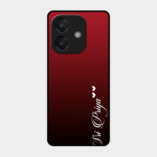 Customize Name Gradient Glass Case Cover Red Wine For Oppo A3X 5G