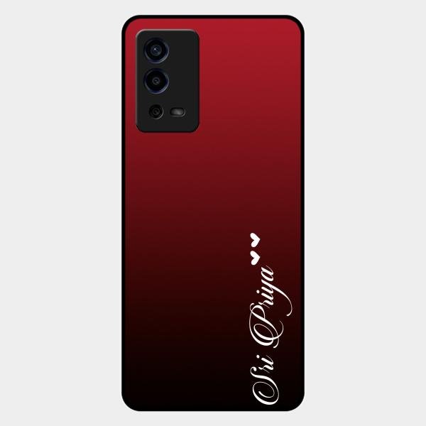 Customize Name Gradient Glass Case Cover Red Wine For Oppo A55