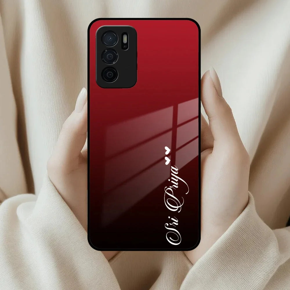 Customize Name Gradient Glass Case Cover Red Wine For Oppo - ShopOnCliQ