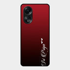 Customize Name Gradient Glass Case Cover Red Wine For Oppo A58