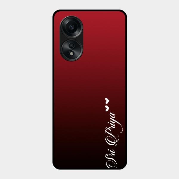 Customize Name Gradient Glass Case Cover Red Wine For Oppo A58