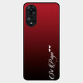 Customize Name Gradient Glass Case Cover Red Wine For Oppo A78 5G