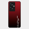Customize Name Gradient Glass Case Cover Red Wine For Oppo A79 5G